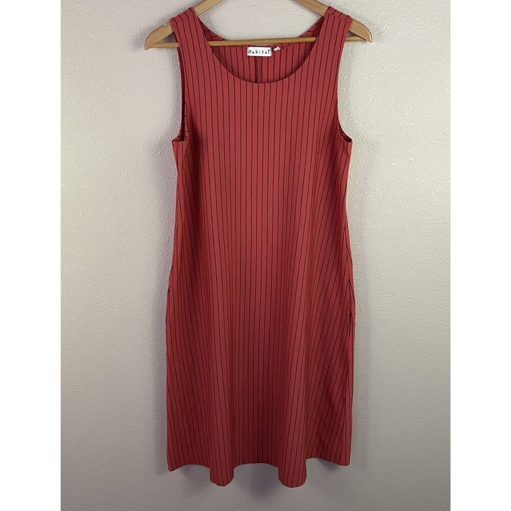 Habitat Womens S Pink Vertical Stripe Sleeveless Tank Dress
